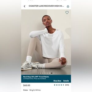 Athleta Coaster Luxe Recover High Hip Sweatershirt